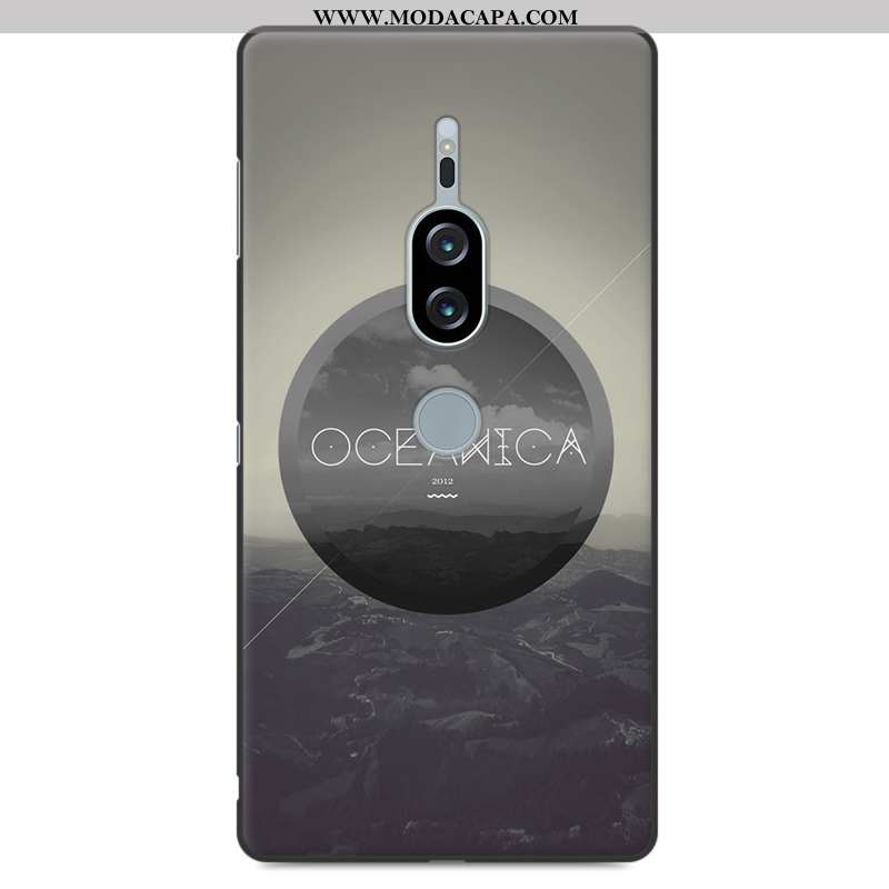 Capa Sony Xperia Xz2 Premium Silicone Azul Escuro Desenho Animado Completa Soft Cases Criativas Onli