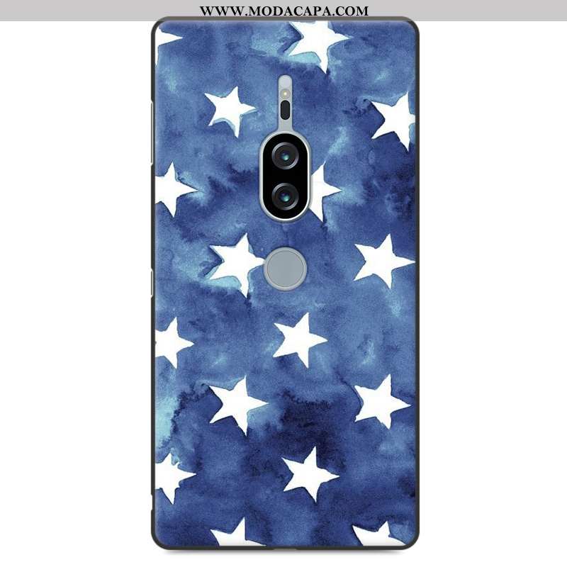 Capa Sony Xperia Xz2 Premium Silicone Azul Escuro Desenho Animado Completa Soft Cases Criativas Onli