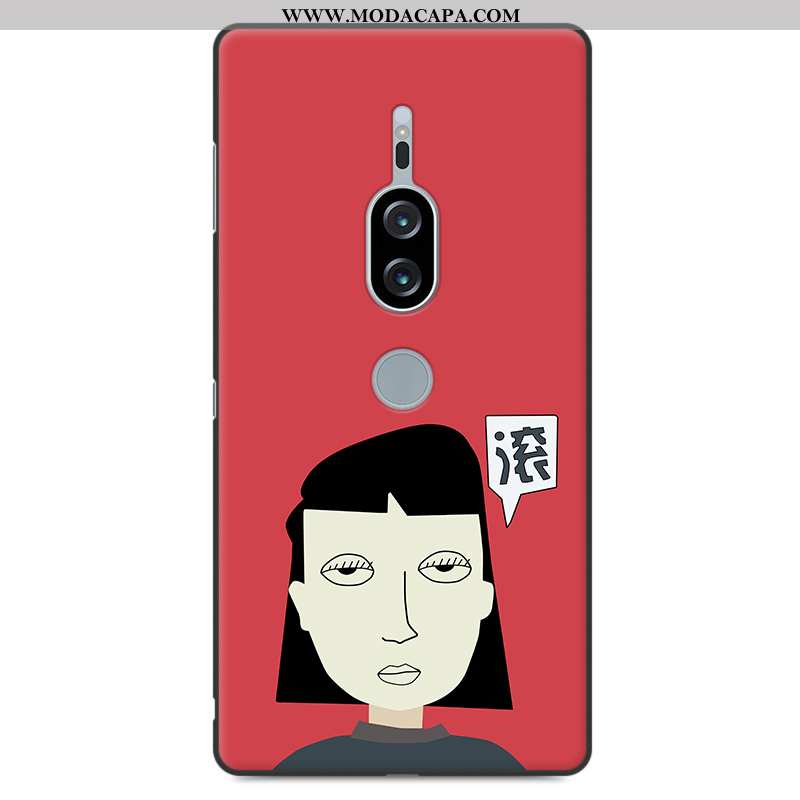 Capas Sony Xperia Xz2 Premium Retro Silicone Completa Vermelho Telemóvel Criativas Tendencia Baratas