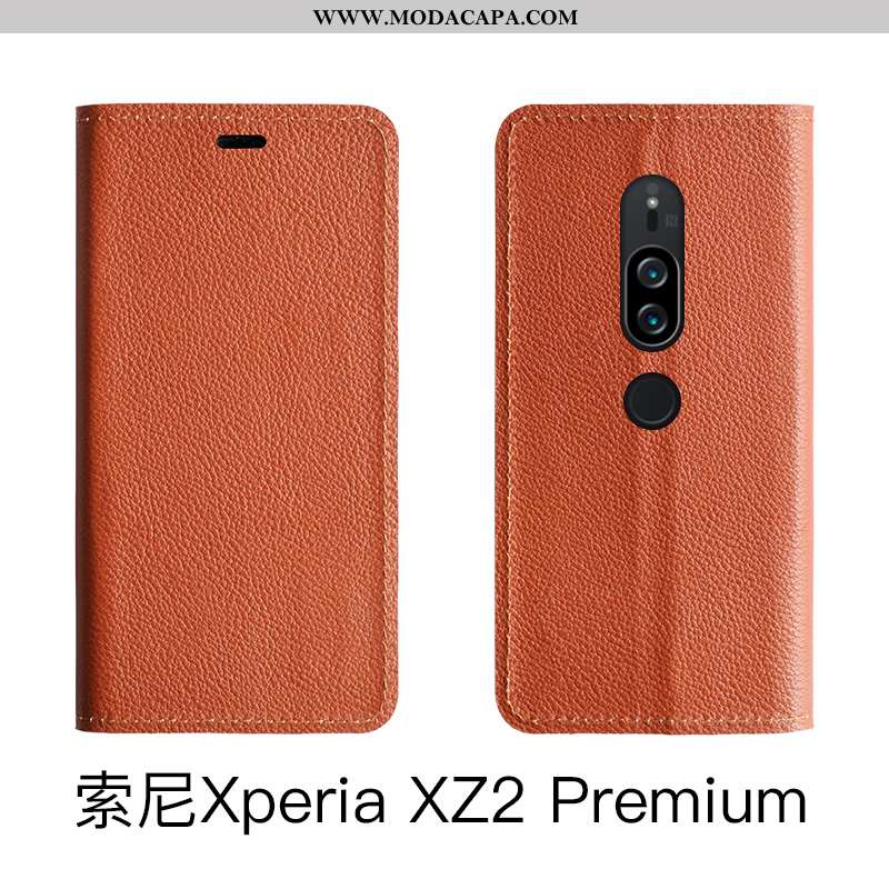 Capa Sony Xperia Xz2 Premium Couro Legitimo Cover Telemóvel Vermelho Capas Online