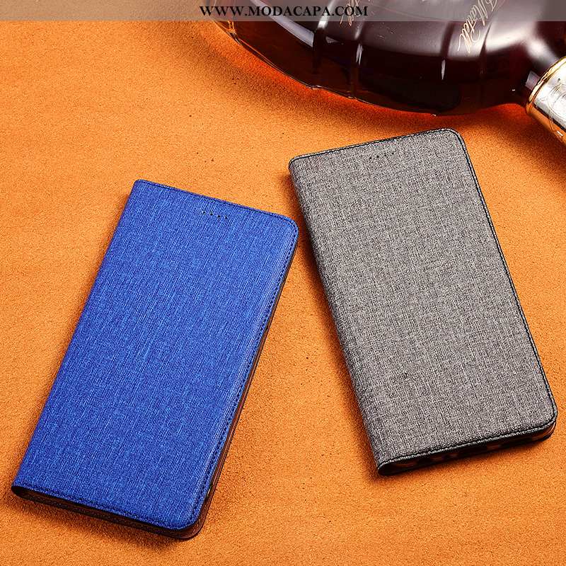 Capa Sony Xperia Xz3 Linho Soft Azul Protetoras Completa Capas Nova Barato