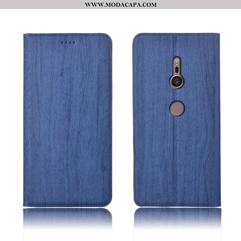 Capa Sony Xperia Xz3 Silicone Telemóvel Azul Couro Capas Protetoras Nova Baratas