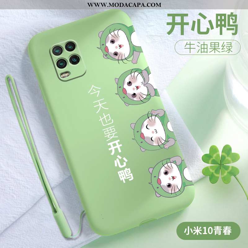 Capa Xiaomi Mi 10 Lite Silicone Pequena Soft Verde Cases Antiqueda Criativas Comprar