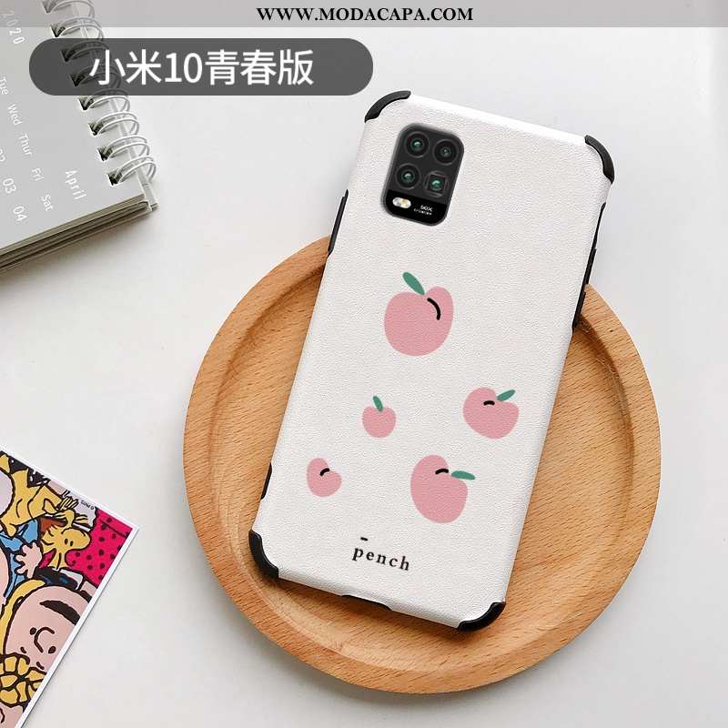 Capa Xiaomi Mi 10 Lite Protetoras Malha Telemóvel Antiqueda Limão Capas Casal Promoção
