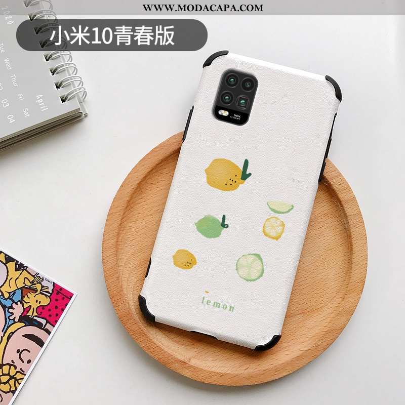 Capa Xiaomi Mi 10 Lite Protetoras Malha Telemóvel Antiqueda Limão Capas Casal Promoção