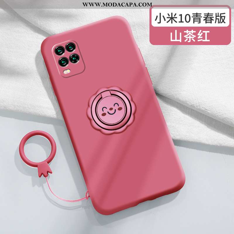 Capa Xiaomi Mi 10 Lite Silicone Casal Telinha Vermelho Suporte Capas Protetoras Barato