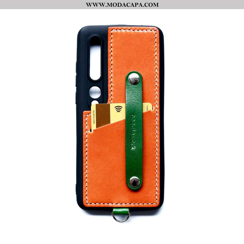 Capas Xiaomi Mi 10 Pro Couro Azul Cor De Contraste Cases Telinha Fio Venda