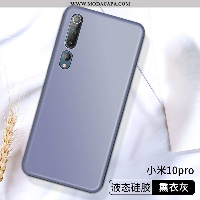 Capa Xiaomi Mi 10 Pro Vidro Cinza Capas Armação Super Silicone Sem Barato