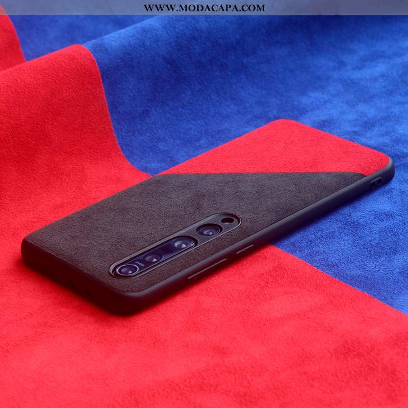 Capas Xiaomi Mi 10 Pro Casaco De Pele Protetoras Pequena Cases Vermelho Costura Online