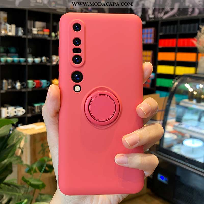 Capa Xiaomi Mi 10 Pro Silicone Cases Suporte Malha Criativas Branco Vermelho Promoção