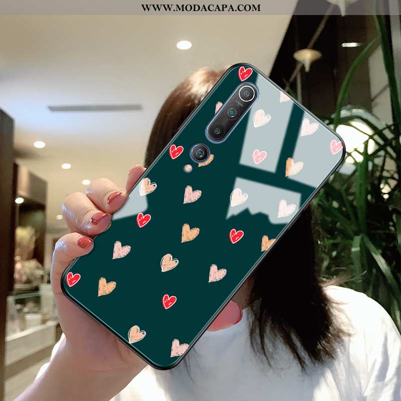 Capa Xiaomi Mi 10 Cordao Personalizada Capas Moda Coração Cases Verde Barato