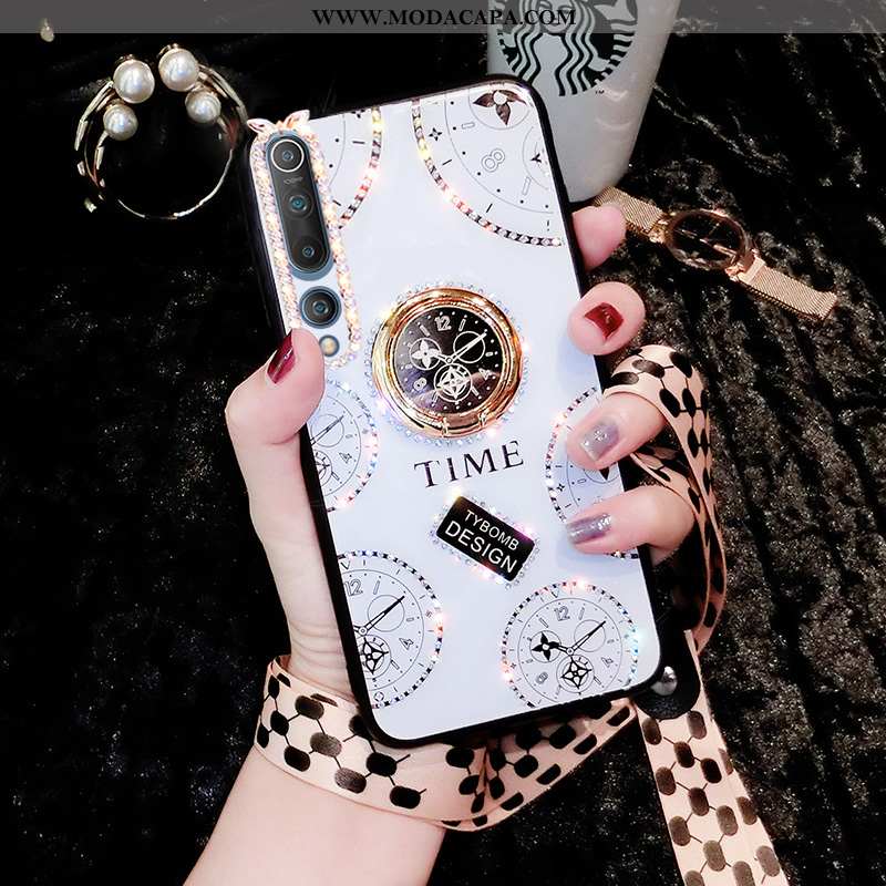 Capa Xiaomi Mi 10 Tendencia Estiloso Antiqueda Suporte Criativas Vermelho Branco Barato