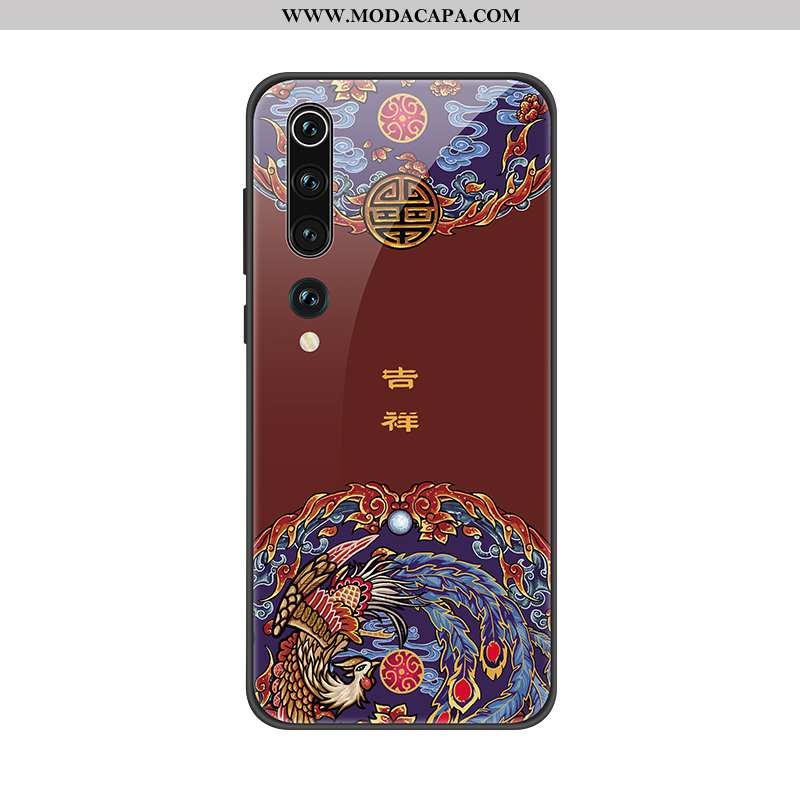 Capas Xiaomi Mi 10 Vidro Malha Telinha Telemóvel Protetoras De Grau Vermelho Comprar