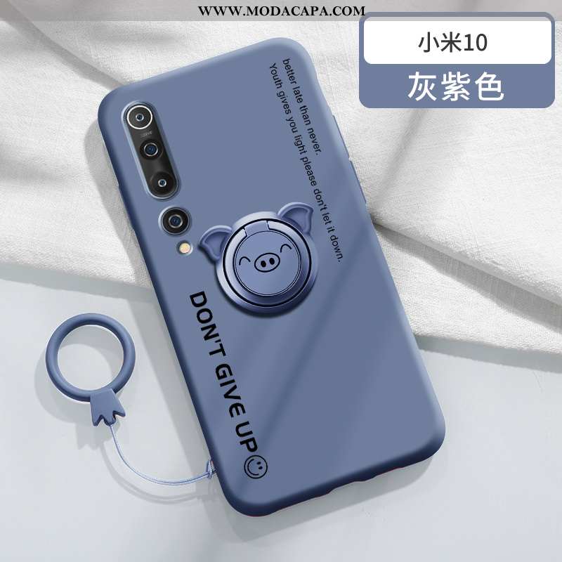 Capas Xiaomi Mi 10 Protetoras Tendencia Azul Antiqueda Suporte Criativas Alfabeto Baratas