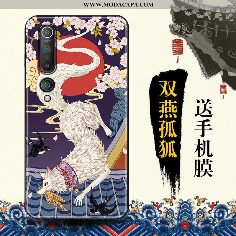 Capas Xiaomi Mi 10 Protetoras Cases Pequena Criativas Azul Telemóvel Tendencia Promoção