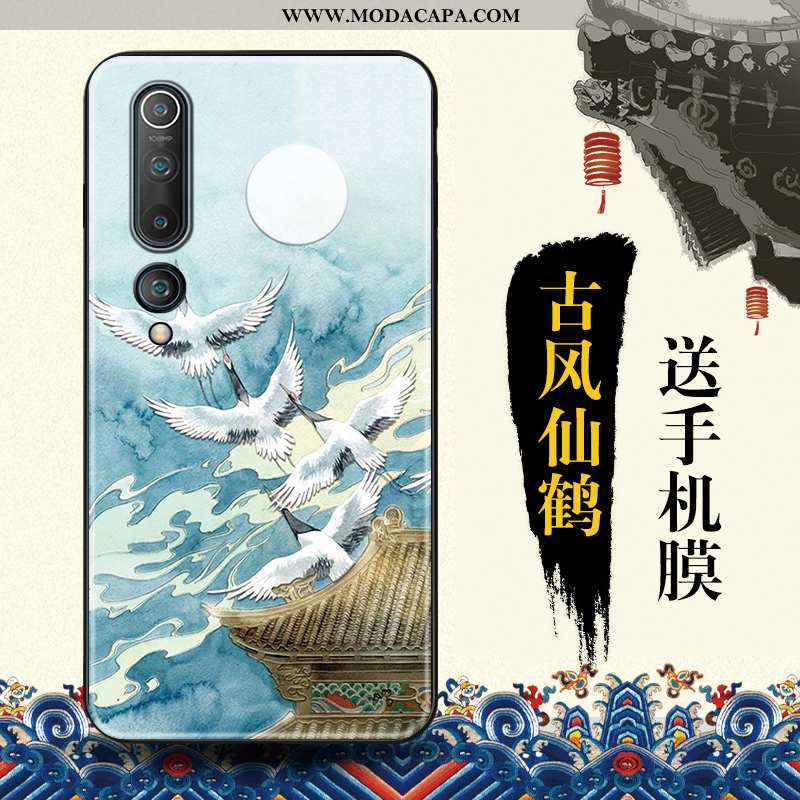 Capas Xiaomi Mi 10 Protetoras Cases Pequena Criativas Azul Telemóvel Tendencia Promoção