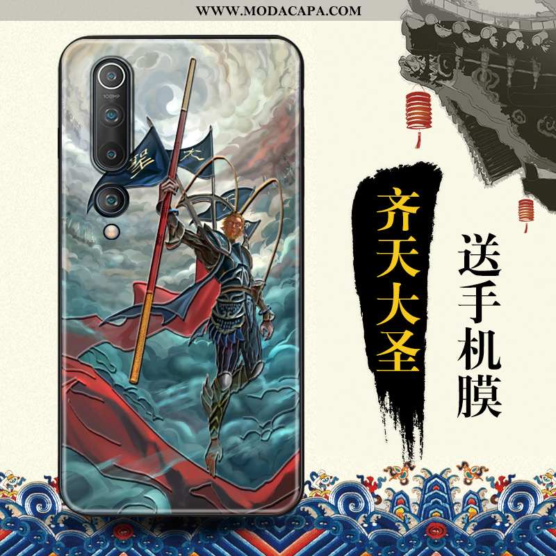 Capas Xiaomi Mi 10 Protetoras Cases Pequena Criativas Azul Telemóvel Tendencia Promoção