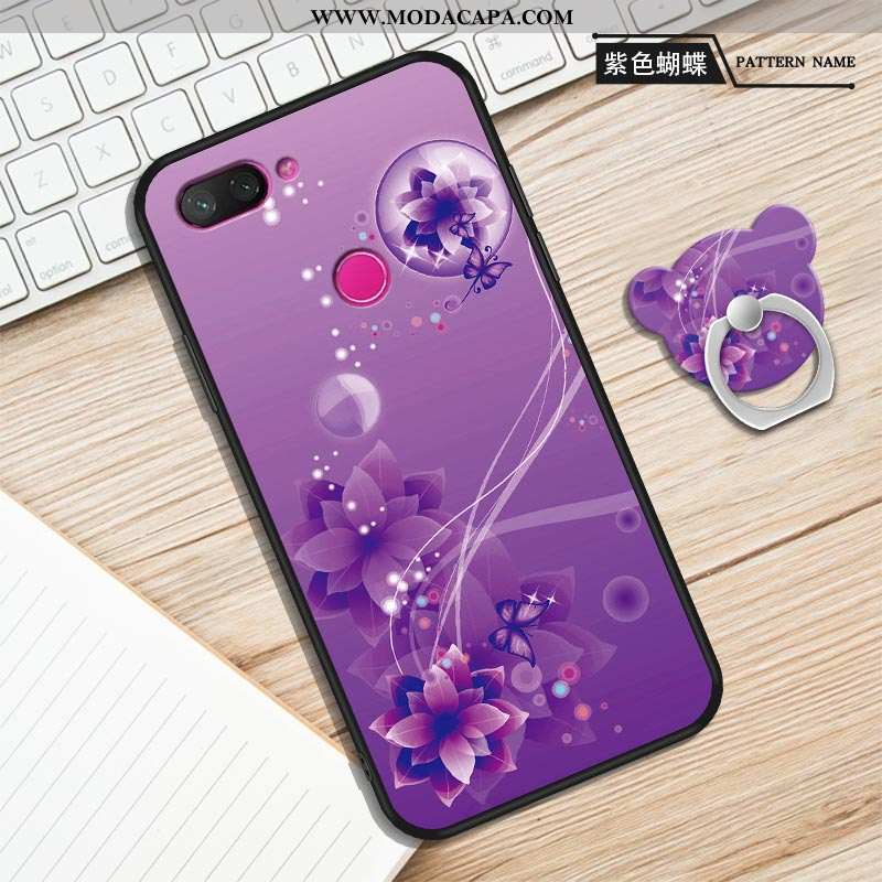 Capas Xiaomi Mi 8 Lite Protetoras Antiqueda Silicone Cases Telemóvel Soft Roxa Barato