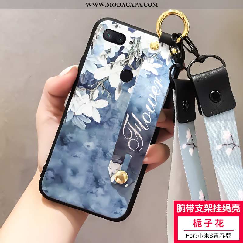 Capas Xiaomi Mi 8 Lite Cordao Wrisband Antiqueda Cases Soft Telemóvel Pequena Promoção