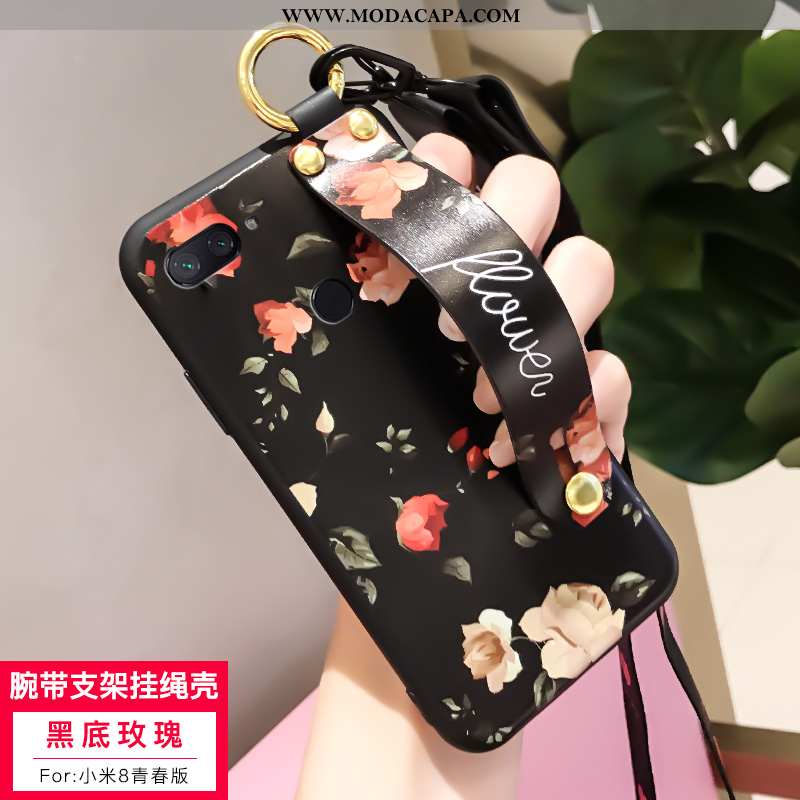 Capas Xiaomi Mi 8 Lite Cordao Wrisband Antiqueda Cases Soft Telemóvel Pequena Promoção