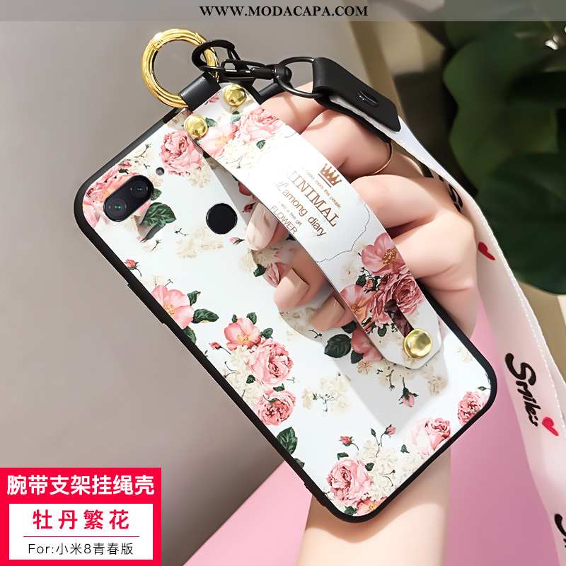 Capas Xiaomi Mi 8 Lite Cordao Wrisband Antiqueda Cases Soft Telemóvel Pequena Promoção