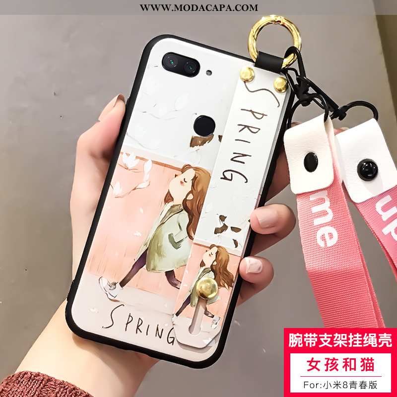Capas Xiaomi Mi 8 Lite Cordao Wrisband Antiqueda Cases Soft Telemóvel Pequena Promoção