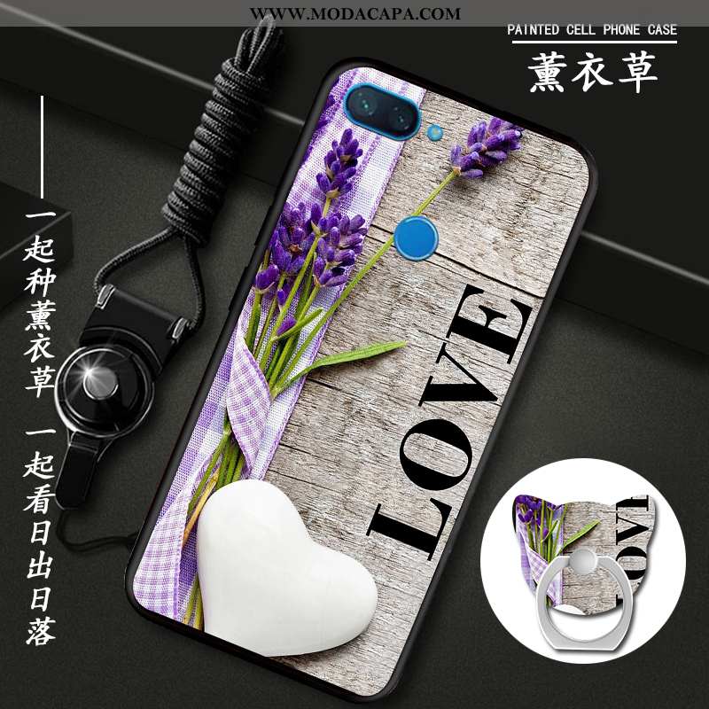 Capa Xiaomi Mi 8 Lite Silicone Completa Soft Cases Roxa Protetoras Primavera Venda