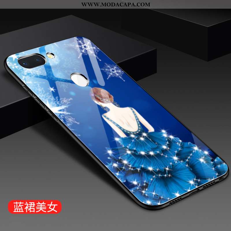 Capa Xiaomi Mi 8 Lite Tendencia Vidro Malha Personalizada Azul Cases Pintado Barato