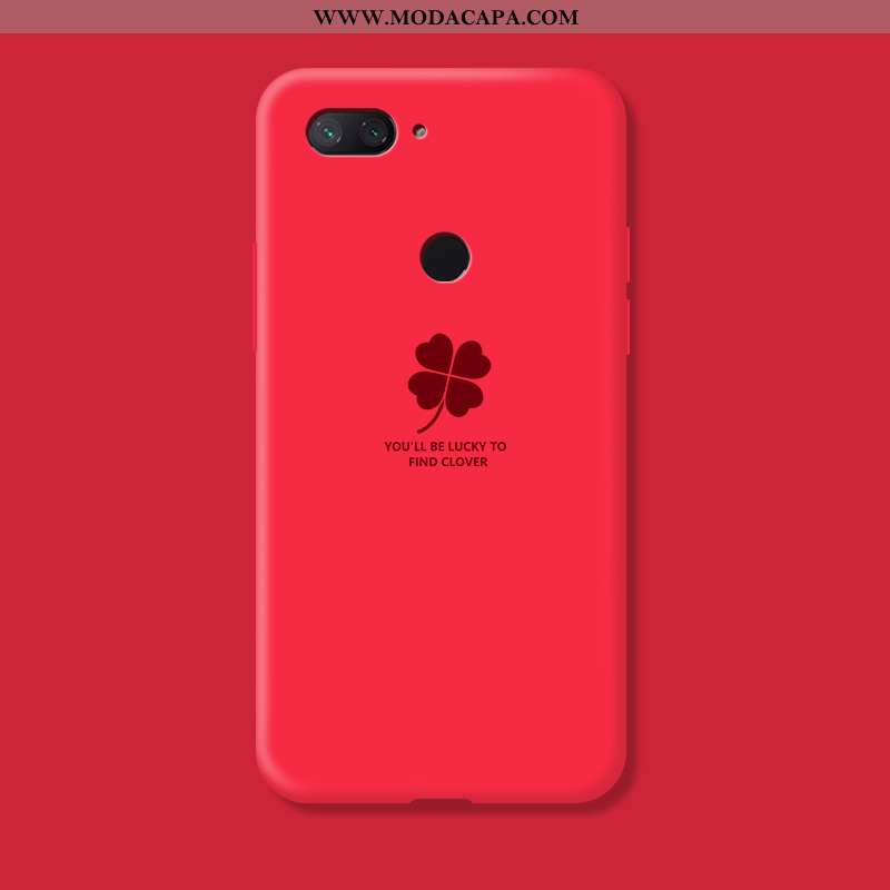 Capa Xiaomi Mi 8 Lite Personalizada Casal Pequena Silicone Vermelho Criativas Telemóvel Barato