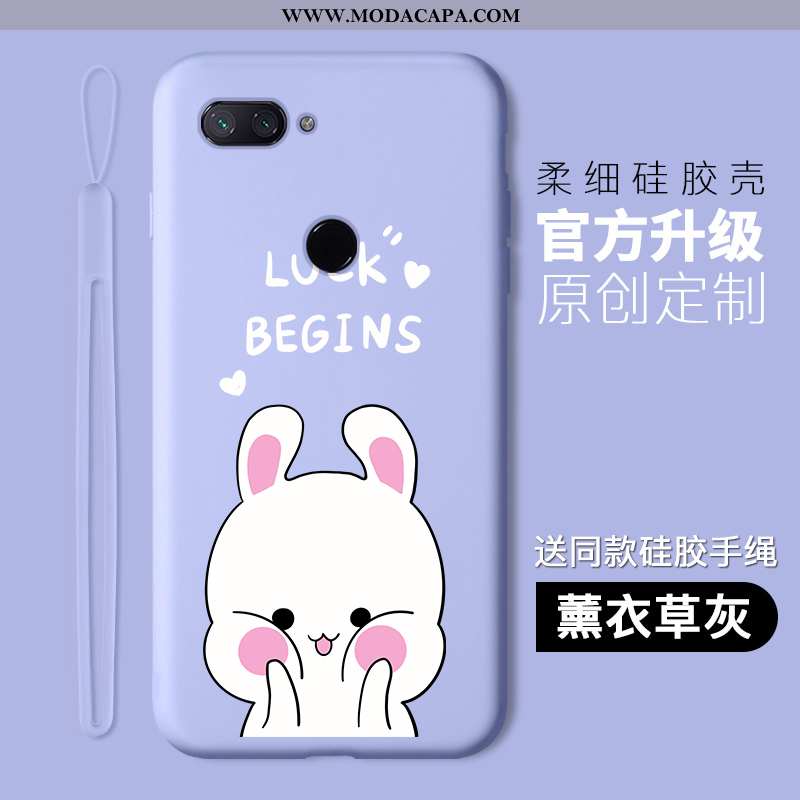 Capas Xiaomi Mi 8 Lite Desenho Animado Pequena Gatinho Completa Silicone Roxa Protetoras Online