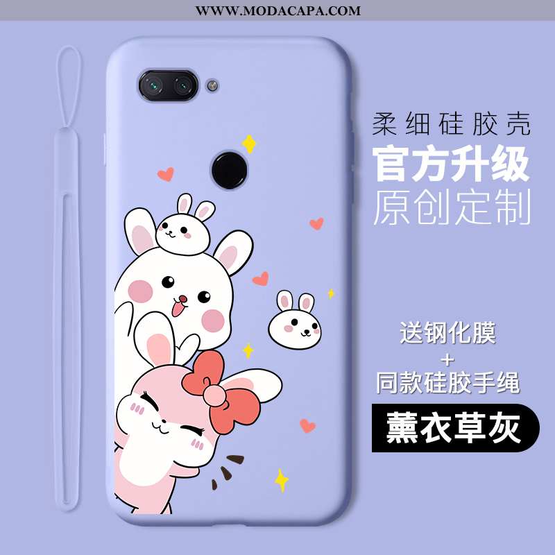 Capas Xiaomi Mi 8 Lite Desenho Animado Pequena Gatinho Completa Silicone Roxa Protetoras Online