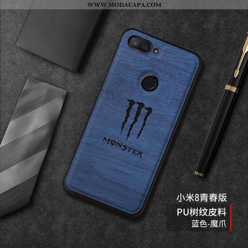 Capas Xiaomi Mi 8 Lite Desenho Animado Cases Silicone Protetoras Antiqueda Telinha Azul Promoção