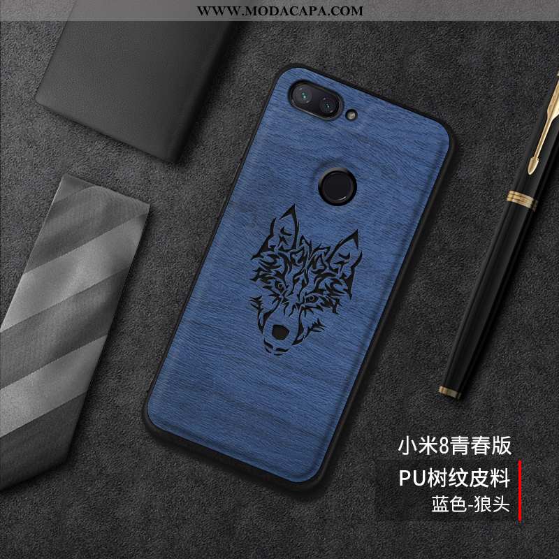 Capas Xiaomi Mi 8 Lite Desenho Animado Cases Silicone Protetoras Antiqueda Telinha Azul Promoção