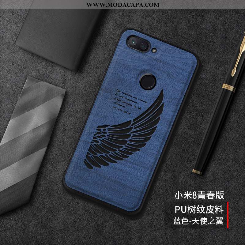 Capas Xiaomi Mi 8 Lite Desenho Animado Cases Silicone Protetoras Antiqueda Telinha Azul Promoção