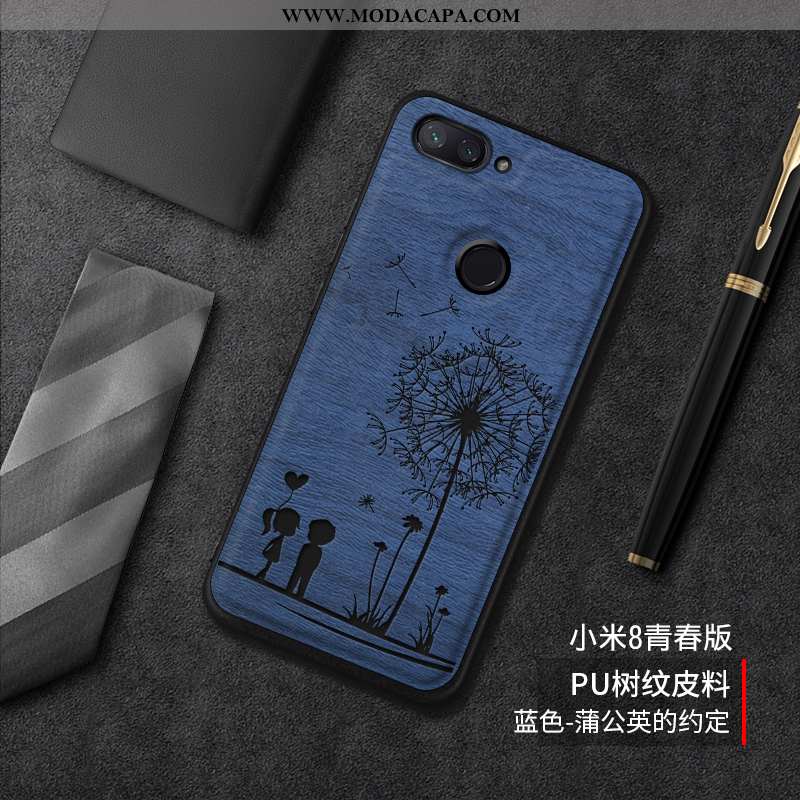 Capas Xiaomi Mi 8 Lite Desenho Animado Cases Silicone Protetoras Antiqueda Telinha Azul Promoção