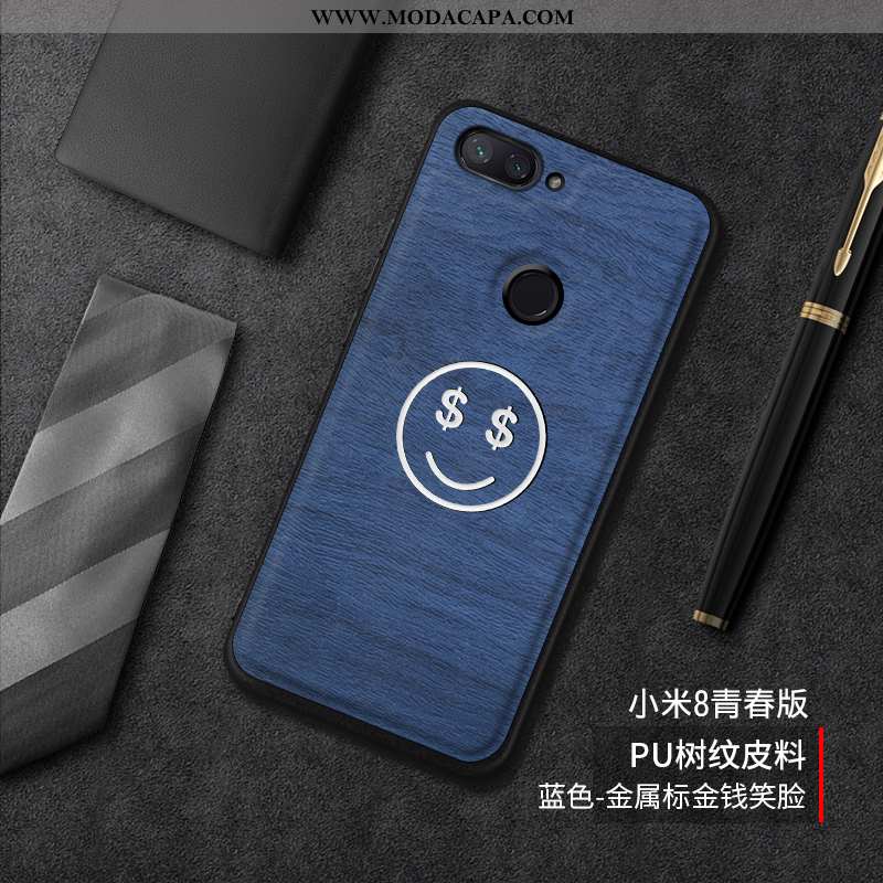 Capas Xiaomi Mi 8 Lite Desenho Animado Cases Silicone Protetoras Antiqueda Telinha Azul Promoção