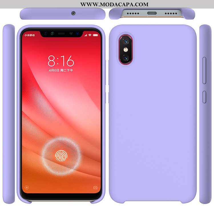 Capa Xiaomi Mi 8 Pro Silicone Capas Pequena Tela Roxa Simples Lisas Baratas