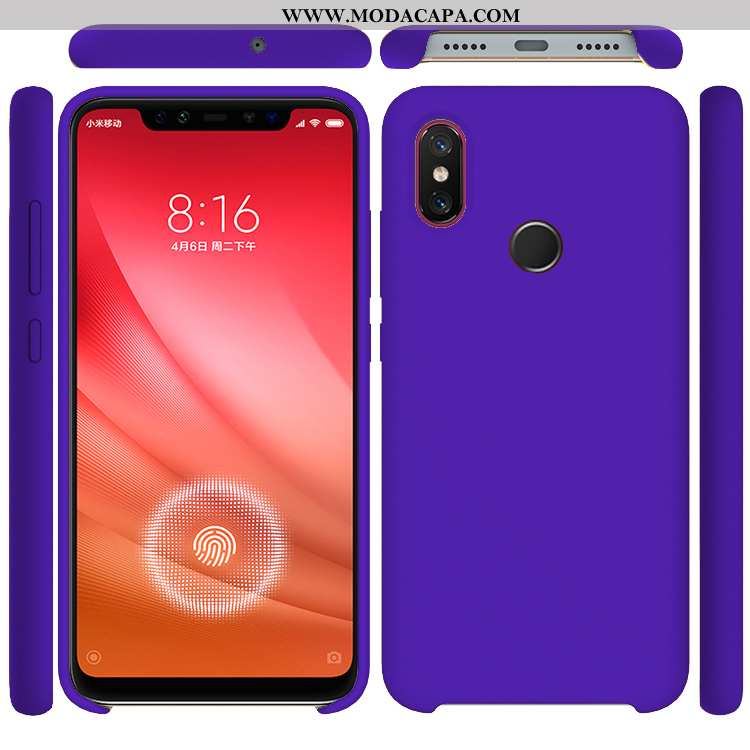 Capa Xiaomi Mi 8 Pro Silicone Capas Pequena Tela Roxa Simples Lisas Baratas