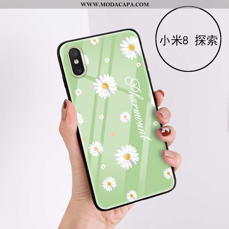 Capas Xiaomi Mi 8 Pro Vidro Discovery Fofas Telinha Telemóvel Floral Promoção