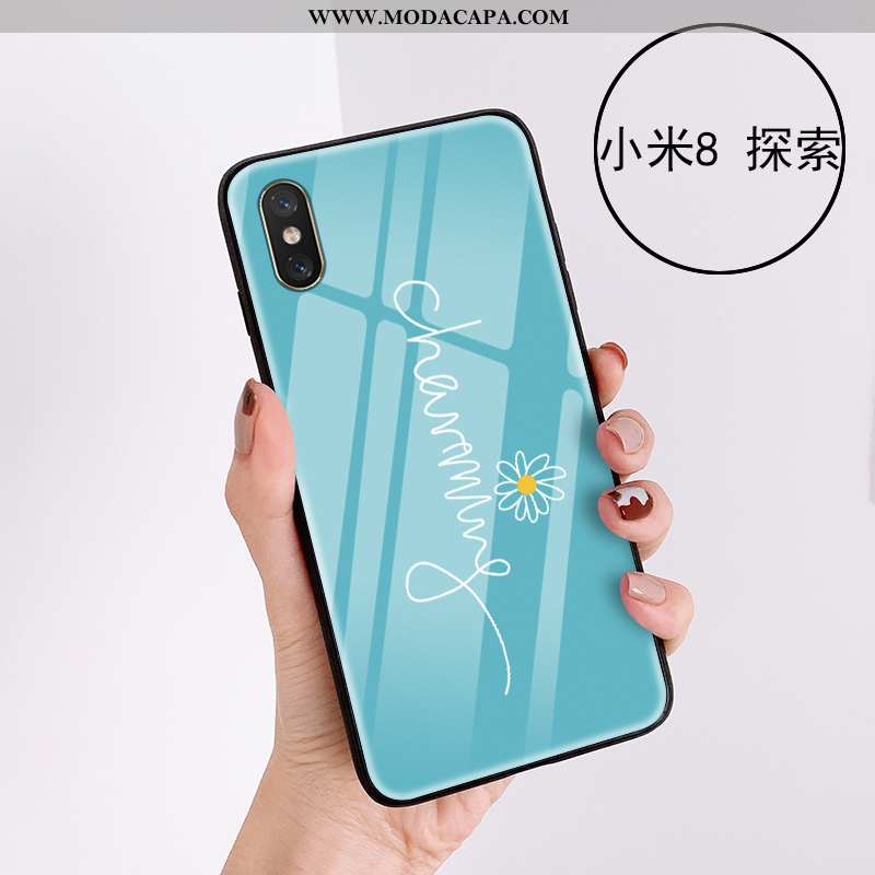 Capas Xiaomi Mi 8 Pro Vidro Discovery Fofas Telinha Telemóvel Floral Promoção