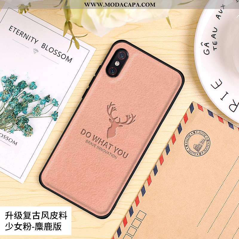 Capas Xiaomi Mi 8 Pro Fosco Soft Silicone Retro Couro Cinza Venda