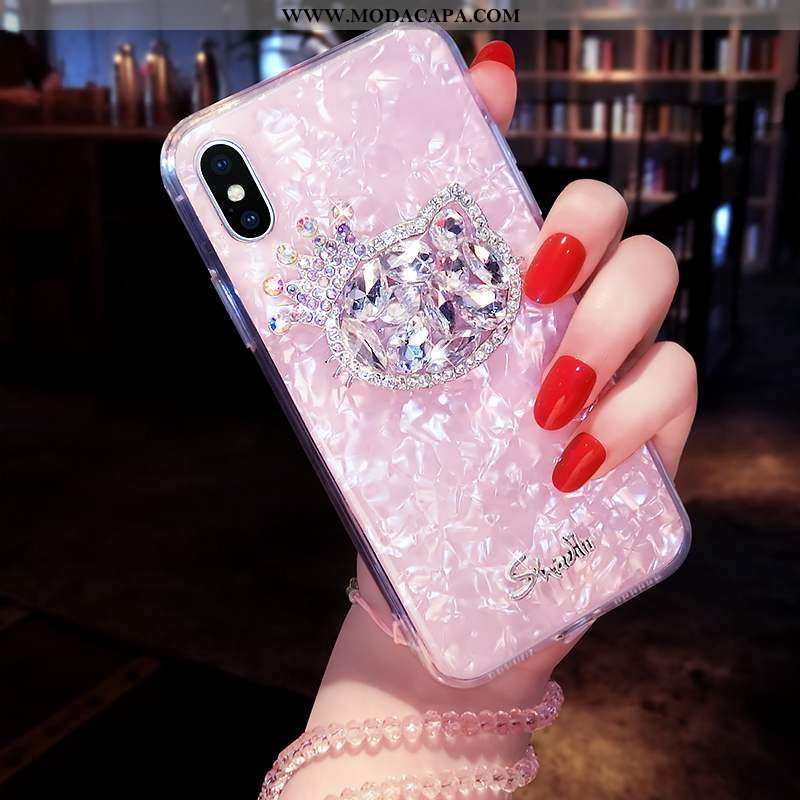 Capa Xiaomi Mi 8 Pro Cristais Rosa Cordao Strass Capas Gato Primavera Venda