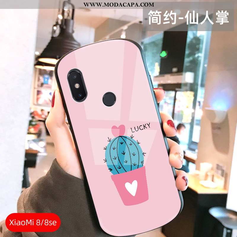 Capas Xiaomi Mi 8 Vidro Rosto Oval Rosa Completa Soft Casal Baratas