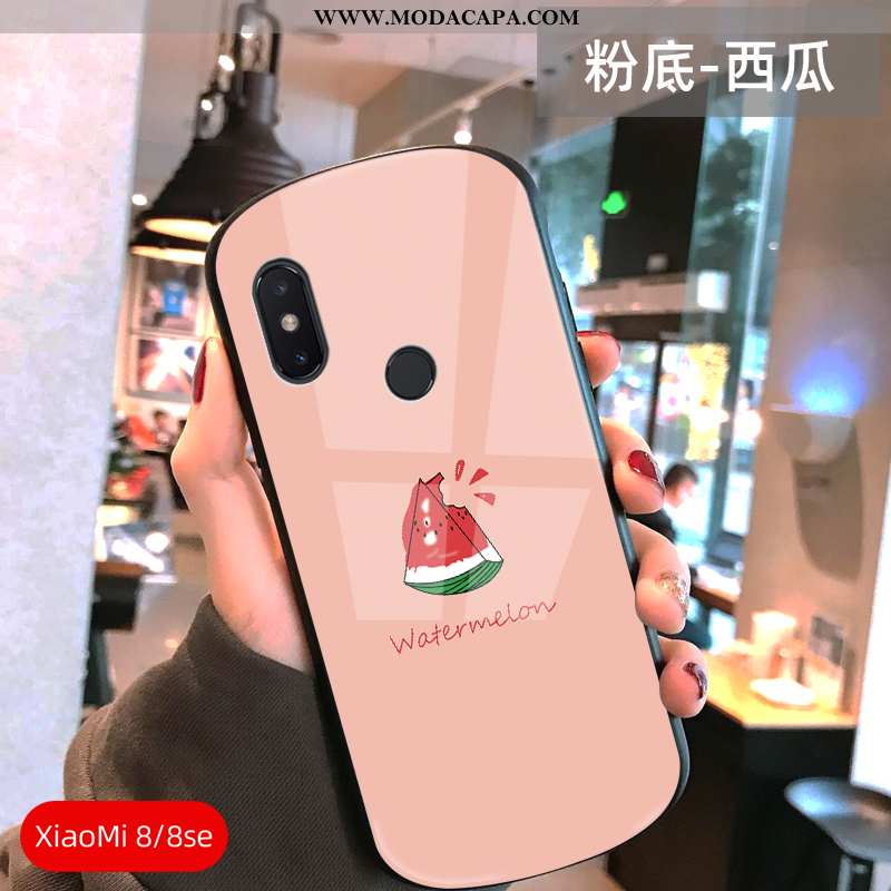 Capas Xiaomi Mi 8 Vidro Rosto Oval Rosa Completa Soft Casal Baratas