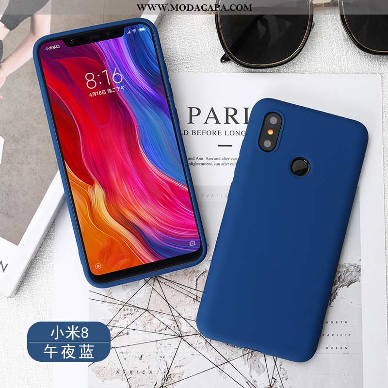 Capa Xiaomi Mi 8 Soft Capas Cases Vermelho Silicone Telemóvel Azul Promoção