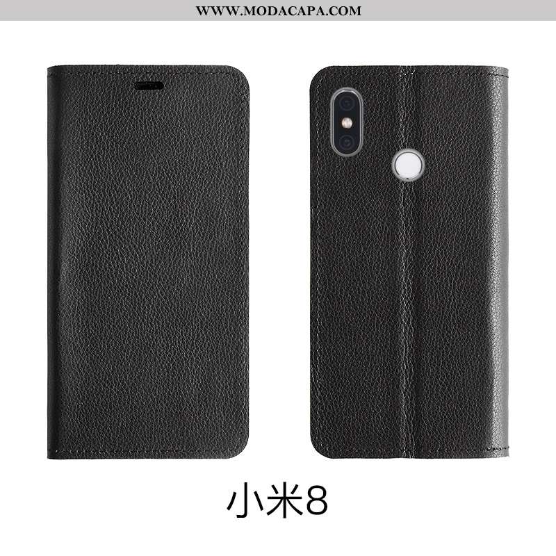 Capas Xiaomi Mi 8 Protetoras Couro Legitimo Telemóvel Pequena Vaca Primavera Baratas