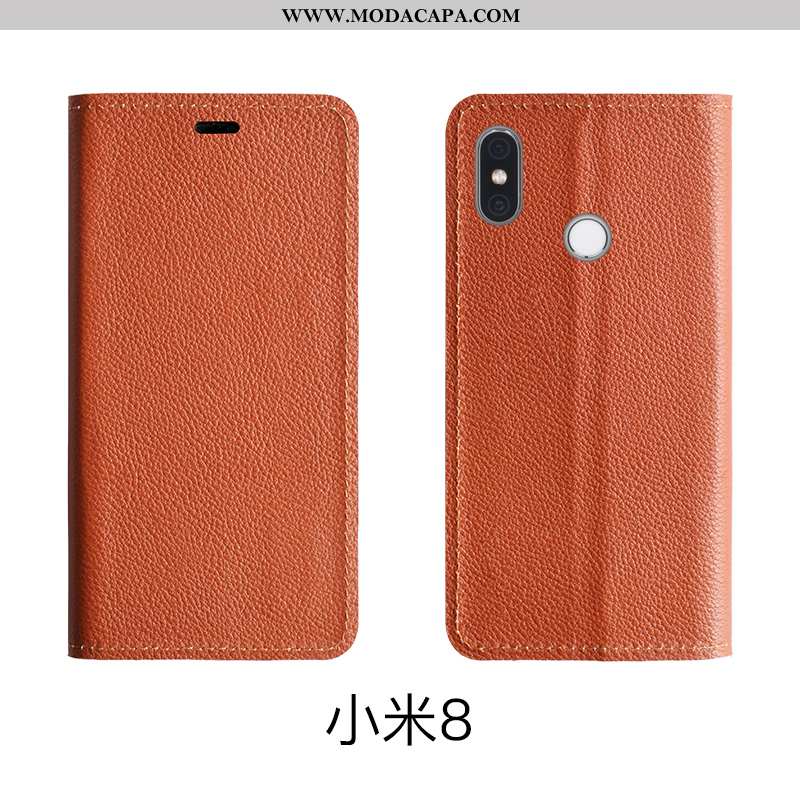 Capas Xiaomi Mi 8 Protetoras Couro Legitimo Telemóvel Pequena Vaca Primavera Baratas