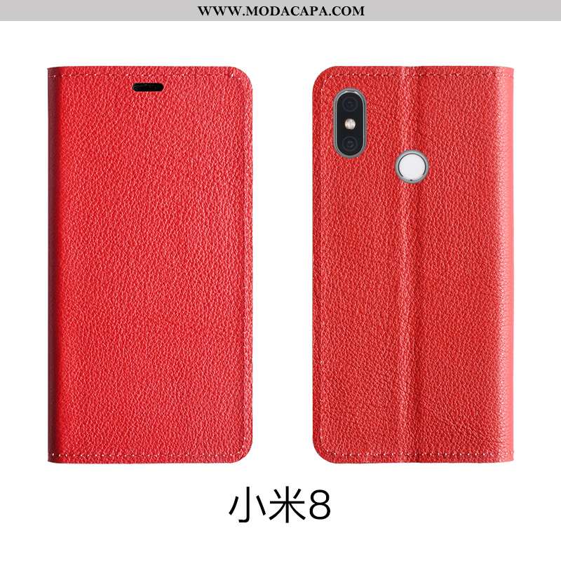 Capas Xiaomi Mi 8 Protetoras Couro Legitimo Telemóvel Pequena Vaca Primavera Baratas