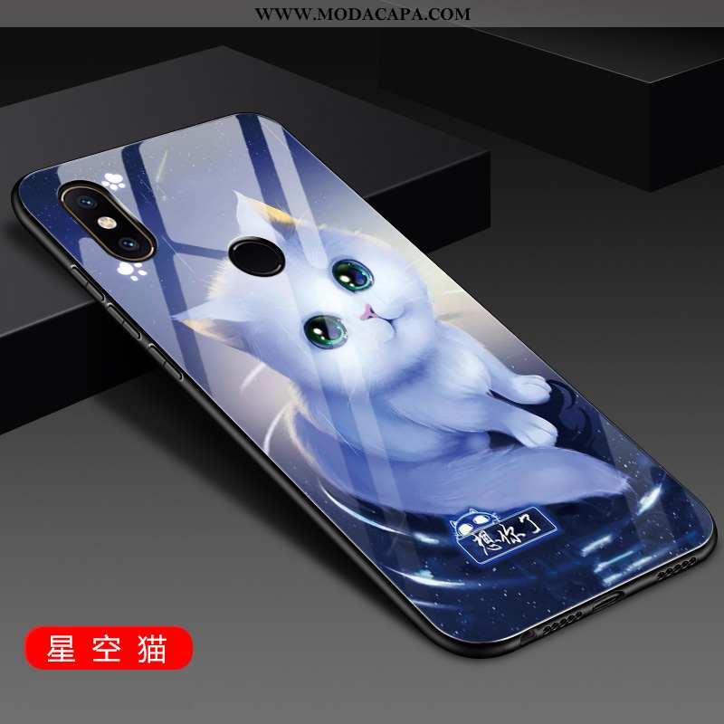 Capas Xiaomi Mi 8 Vidro Silicone Resistente Antiqueda Azul Cases Telemóvel Promoção