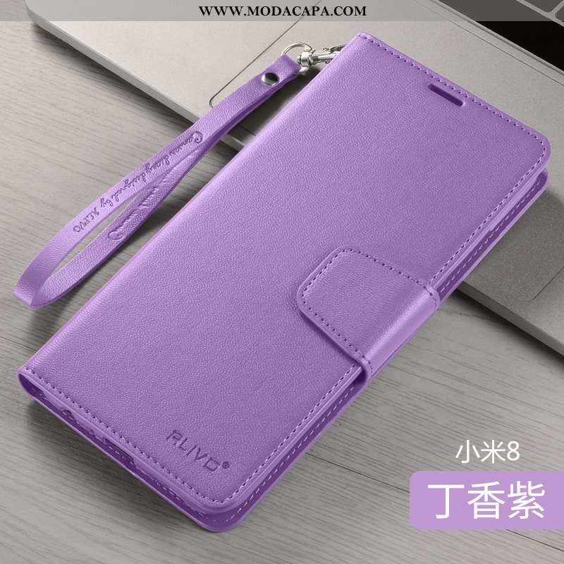 Capas Xiaomi Mi 8 Protetoras Super Silicone Roxa Slim Soft Promoção